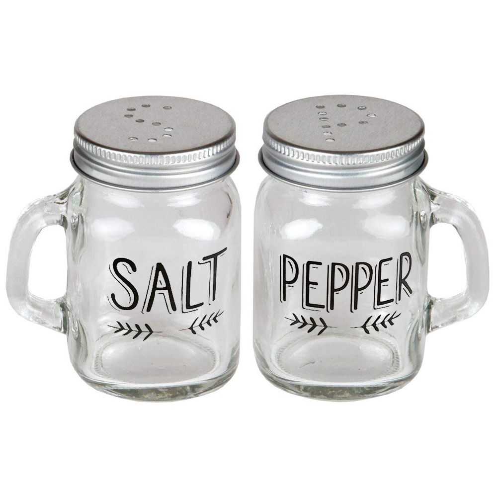 New Kitchen Style Small Glass Salt & Pepper Shaker Container Jar ...