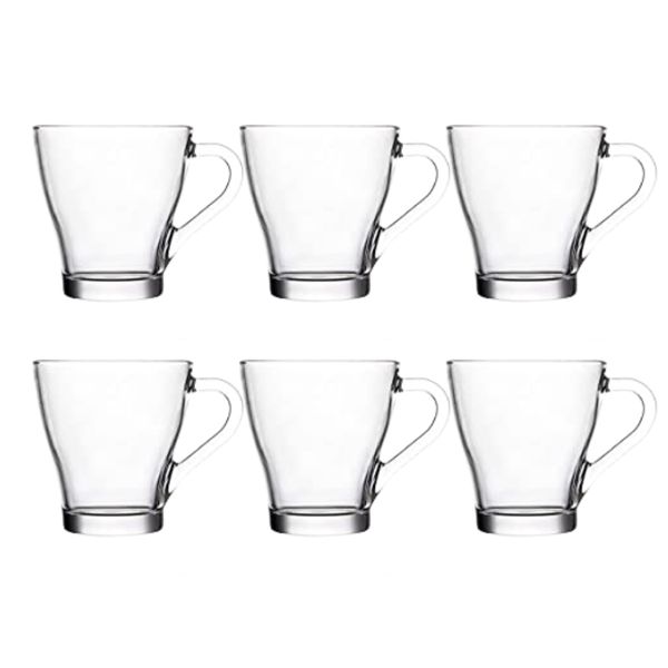 Raven Head Coffee and Tea 250ml Glass Mug - 6 Pack