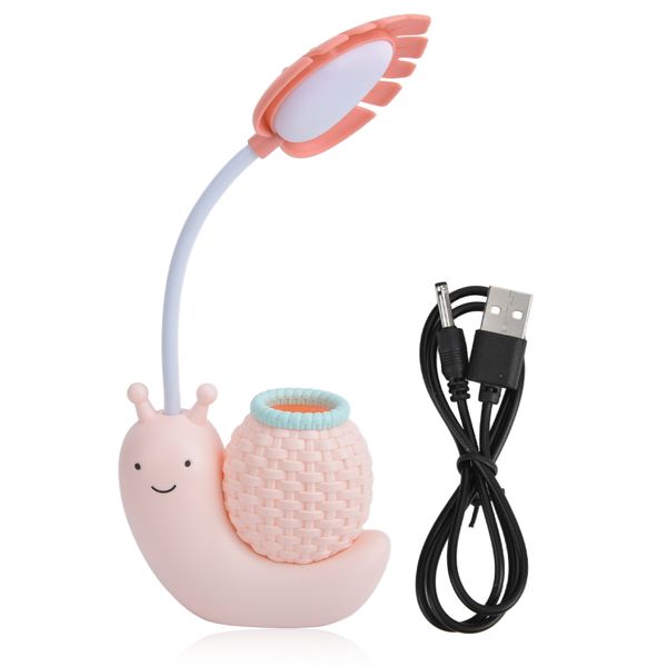 Desk Lamp USB Charging Snail Table Lamp with Adjustable Angle White Light