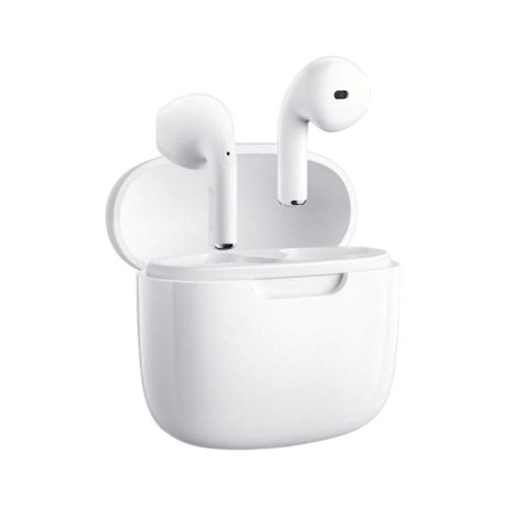 Smart Touch Control Earbuds With Noise Reduction Technology - White Image