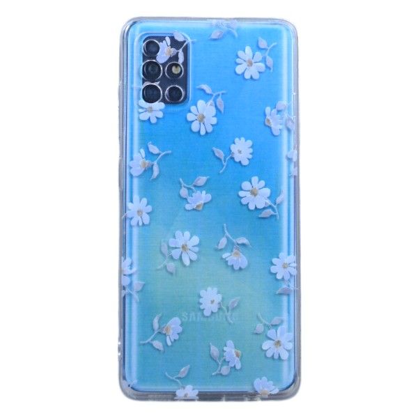 High Quality Blue Daisies Print Phone Case For Samsung A33 - Transparent