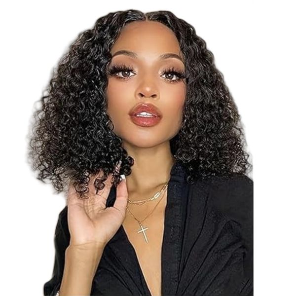 VSP 12In Deep Curl Wig Brazilian Hair Short Bob Wig with 13x4 Lace Front