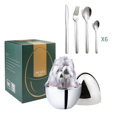24 Piece Luxury Stainless Steel Knife Fork Spoon Tableware