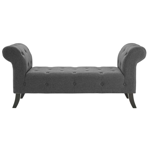 Evince Tufted Button Accent Bench In Grey image