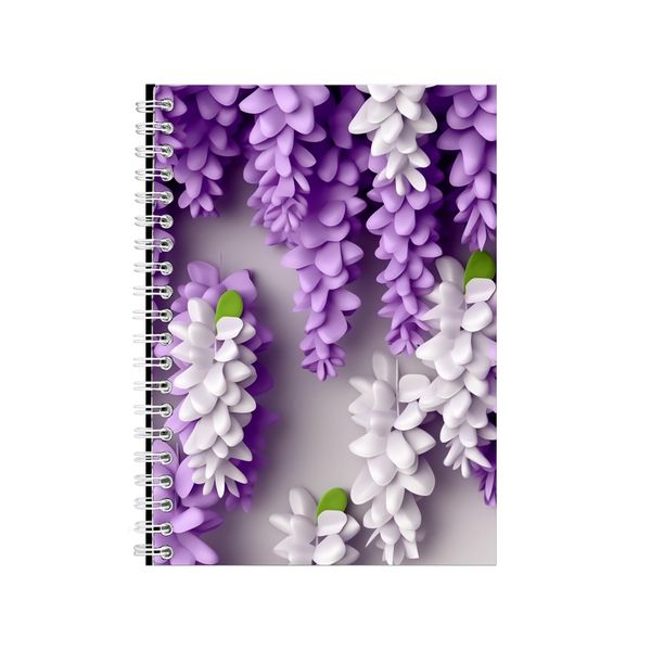 Purple And White Wisteria Flowers 3 Notebook Gift Idea A4 Notepad Pad 106