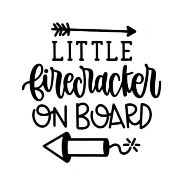 Baby on Board Sign Decal Sticker - Little Fire Cracker on Board