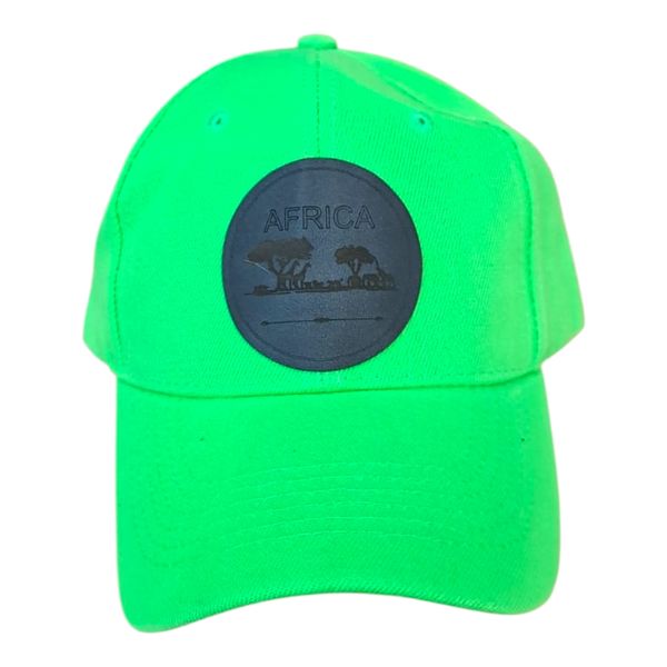 Gift Emporium Leather Patch Baseball Cap | One Size Fits Most | Neon Green