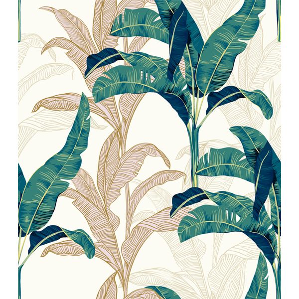 STICKCOOL Peel&amp;Stick Large Format Wallpaper- Elegant Tropical Banana Leaf
