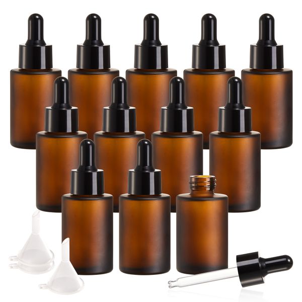 Chenshia 30ml Essential Oil Dropper 12- Glass Bottles Pippete &amp; 3 Funnels