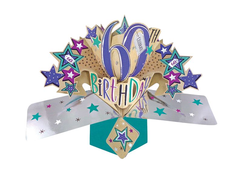 3D Pop-up Card - 60th Birthday Stars