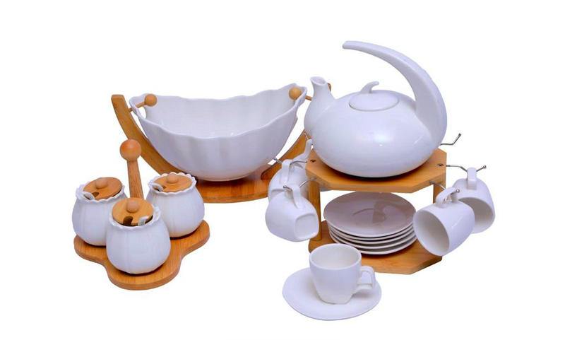 Zamudi 19 Pieces Tea Set with Cup Rack