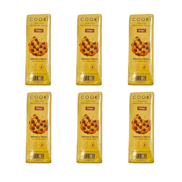 COOKI Pre-cut Epilation Body Strips 100pc, 80gsm - 6 Pack - Wax Strips