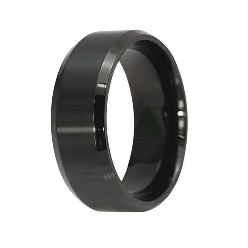 Men's Silver Stainless Steel Black Ring Buy Online in South Africa