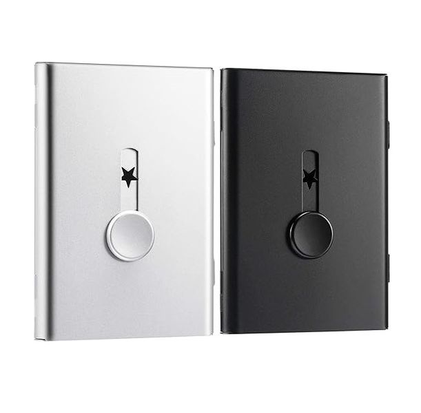 2 Piece Stainless Steel Holder, Thumb-Drive Business Card Case