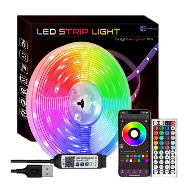 10m Smart RGB LED Strip Lights Controlled by Mobile App &amp; Remote Control