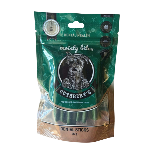 Cuthbert's Moisty Bites Dental Sticks Dog Treats 120g