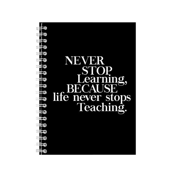 Learning A5 Notebook Spiral Lined Motivational Sayings Graphic Notepad 216