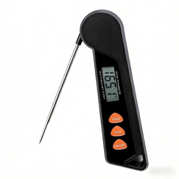 Folding Digital Meat Thermometer: Instant Read BBQ Probe With Hold Button