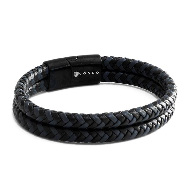 Uvongo - Mens Genuine Leather Braided Bracelet