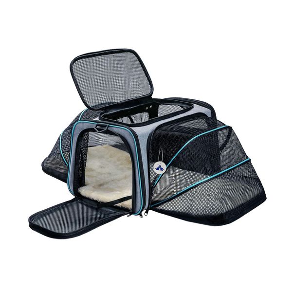 ALANES Cat Dog Carrier Expandable Pet Carrier Travel Bag for Small Animals