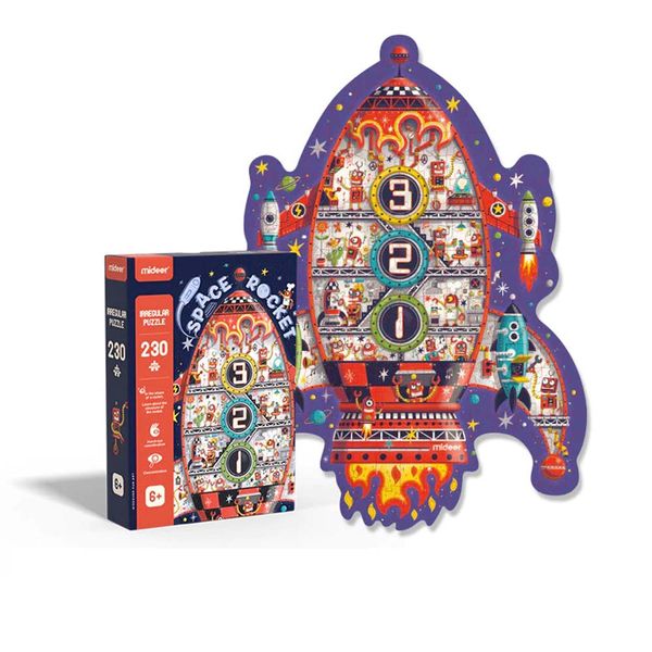 Mideer Space Rocket Irregular-Shaped Jigsaw Puzzle: 230 Pieces