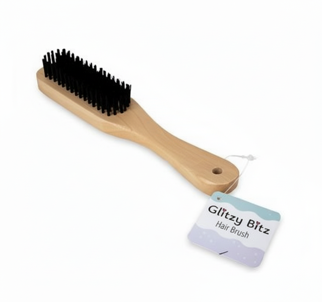Nylon Bristle Hair Brush 6-Row 18 cm for Detangling All Hair Types