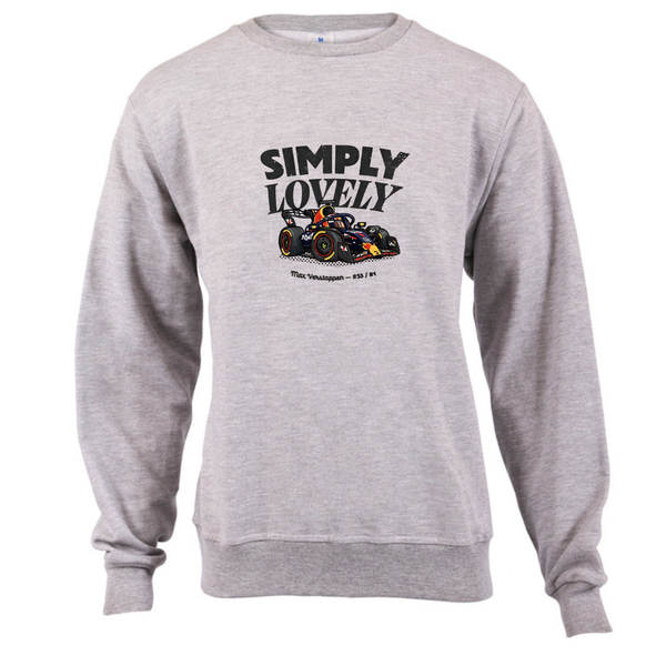 Grey Crew Neck Sweatshirt Fleece Cotton - F1 MV Simply Lovely