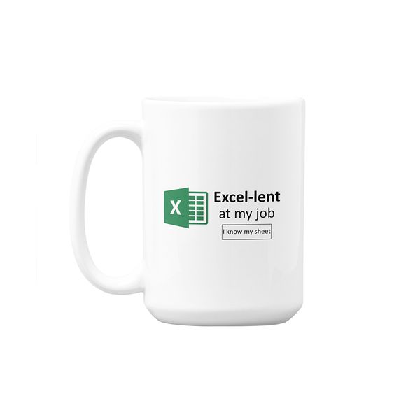 Excel-lent Office Humour Custom Printed Mug 440ml