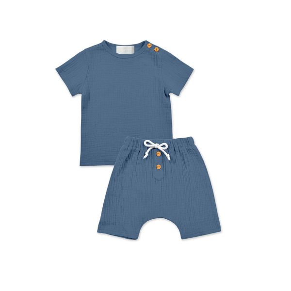 2-Piece Muslin Summer Set - Blue