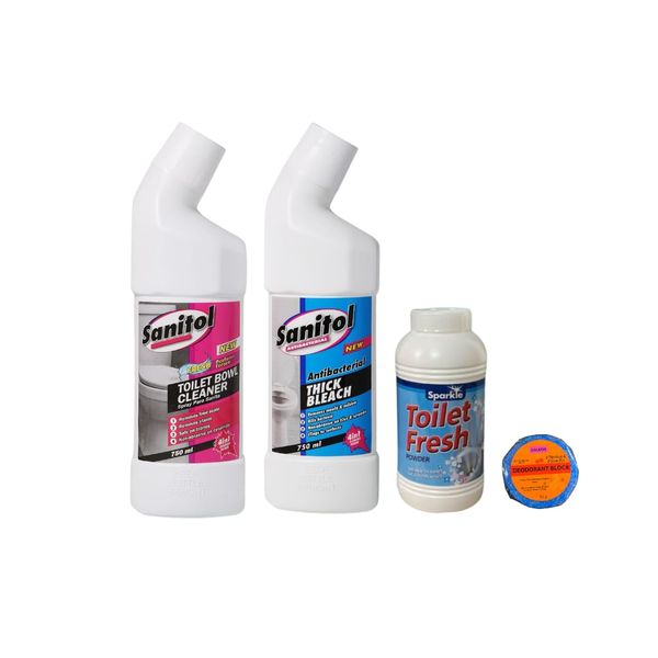 Sparkle, Sanitol &amp; Salama Toilet Cleaner Combo For Lasting Freshness