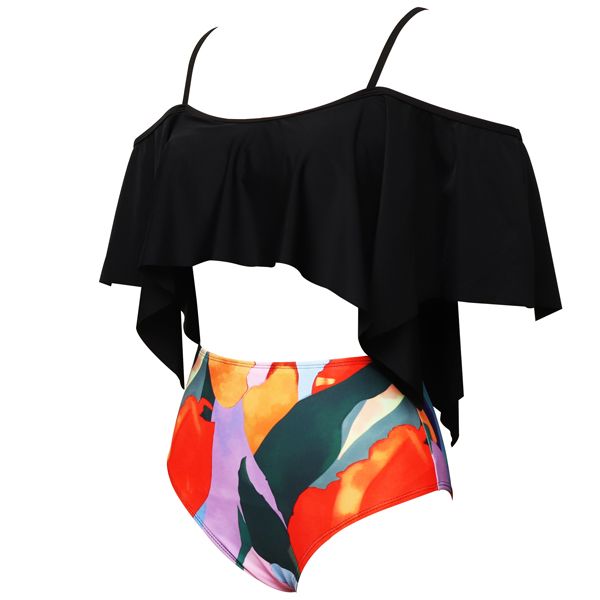 Iconix Black Frill Bikini