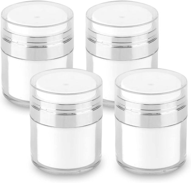 Airless Pump Cream RefillJars/Bottles for Travel and Home-4-Pack Variety