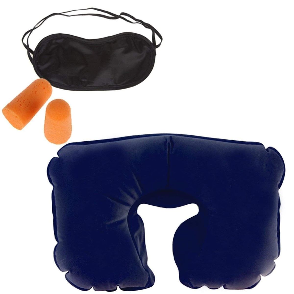 3 in 1 Combo Set For Travel Neck Pillow, Sleeping Eye Mask and Ear Bud