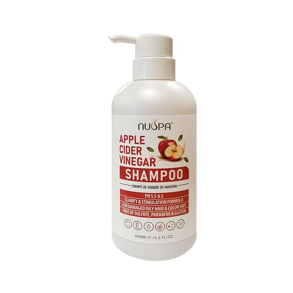NUSPA Apple Cider Vinegar Shampoo - Sulfate free - Damaged, oily hair 450ml