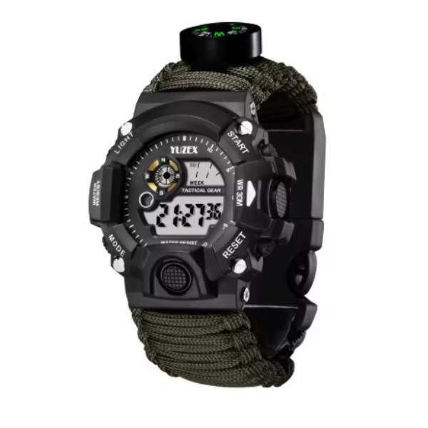 LXD-Survival Paracord Watch with Compass 6-in-1 Outdoor Emergency Tool
