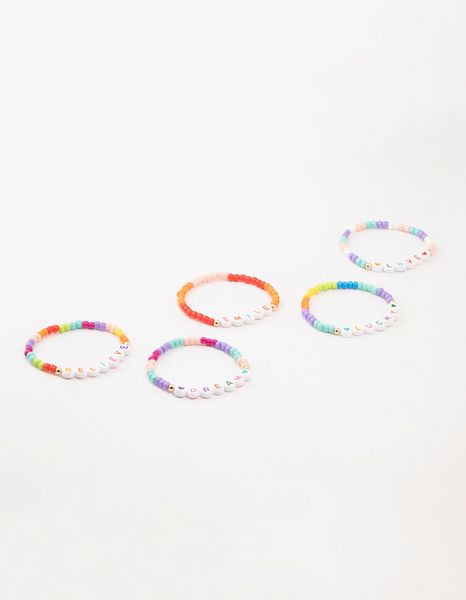 Lovisa Kids Rainbow Beaded Stretch Bracelet Pack