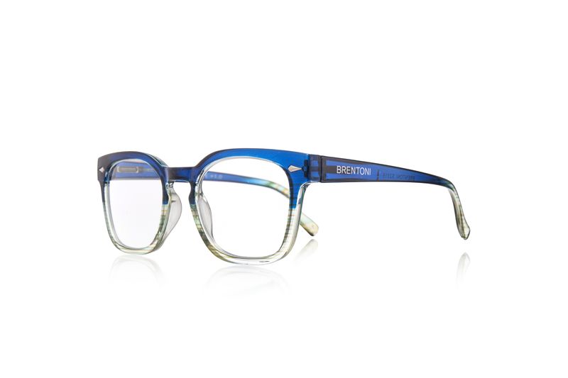 Brentoni Shiny Blue To Green Frame And Temples Reading Glass
