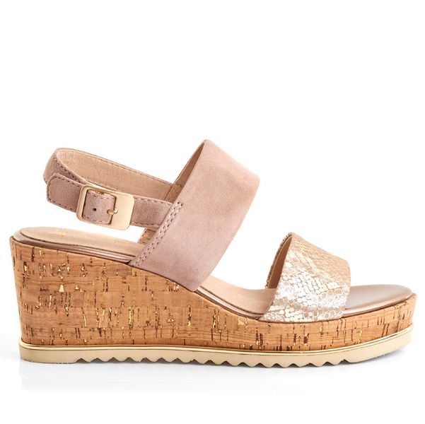 Green Cross GX&amp;Co Jana Double Strap Wedge 52221 Rosegold