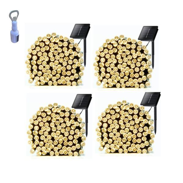 4 String Lights Fairy Lights Outdoor Solar - 100 LED Bulbs with Opener