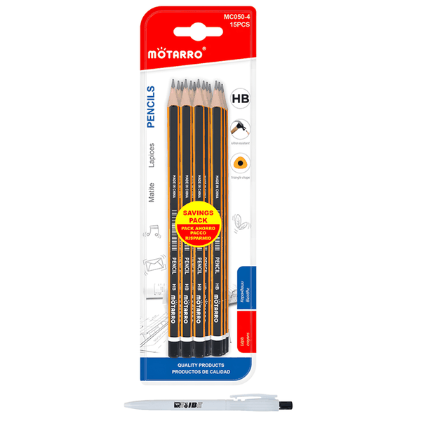 15Pcs High Quality Durable HB Multipurpose Pencils Set With ReVibe Pen