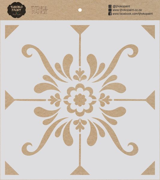 Tjhoko Paint Stencil - 15x15cm - Elegant Flourish
