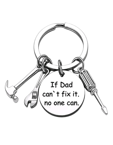 Stainless Steel 'If Dad Can't Fix It, No One Can' Keychain