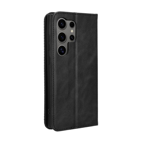 Magnetic Buckle Patterned Leather Case Comaptible With Galaxy S24 Ultra