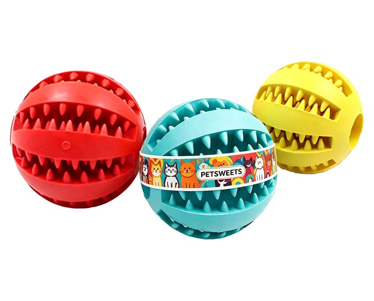 3 Piece Dog Toy Ball 5cm Treat Dispenser Toy/Training Ball - Small
