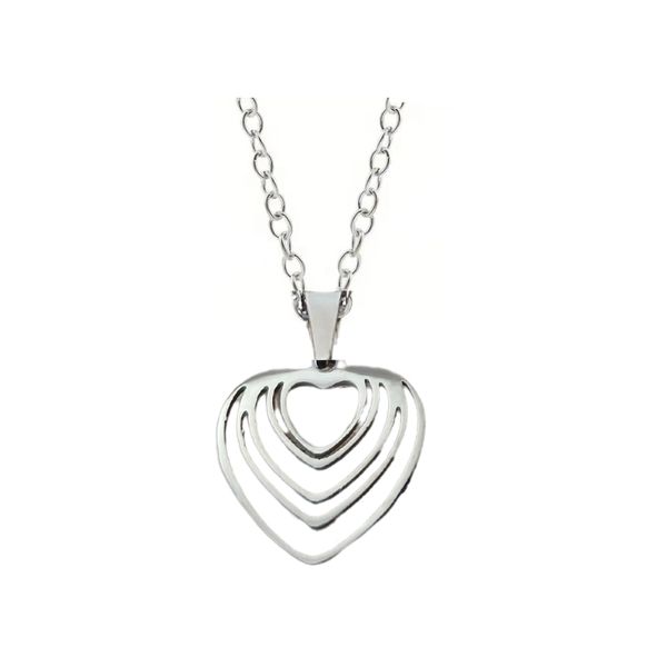 Women's Layered Heart Shaped Pendant Necklace