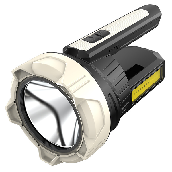 Searchlight Rechargeable Flashlight, Multifunctional Super Bright LED Torch