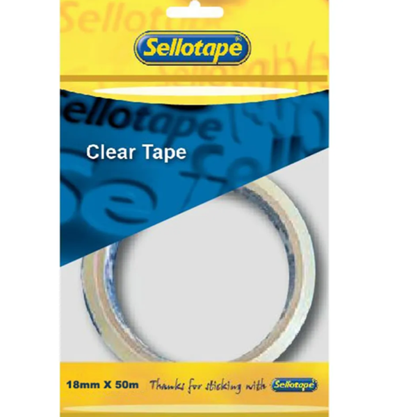 Sellotape Clear Tape 18mmx50m x 2