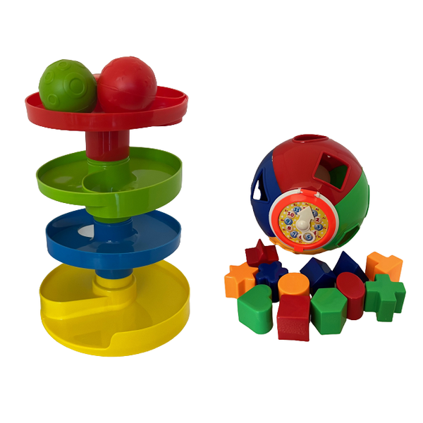 Educational Baby Rolling Tower &amp; Shape Sorter Ball Combo