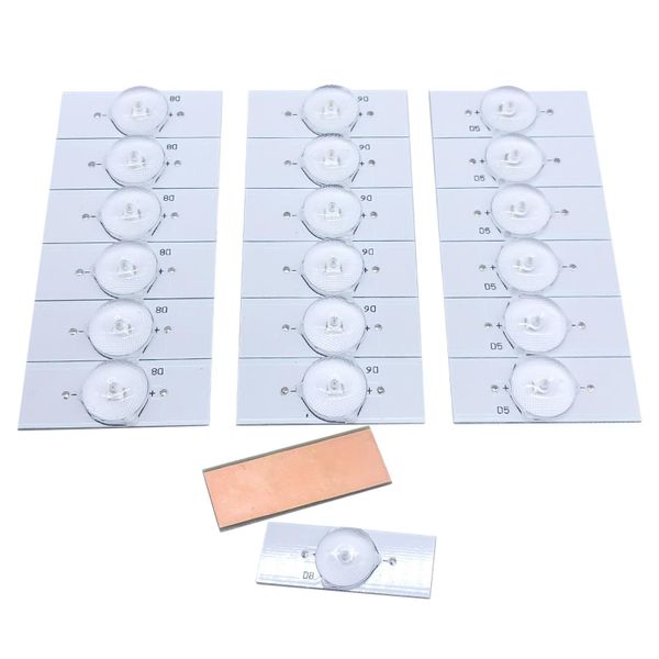 20pcs 3V 2W SMD Lamp Beads with Optical Lens Fliter for LED TV Repair