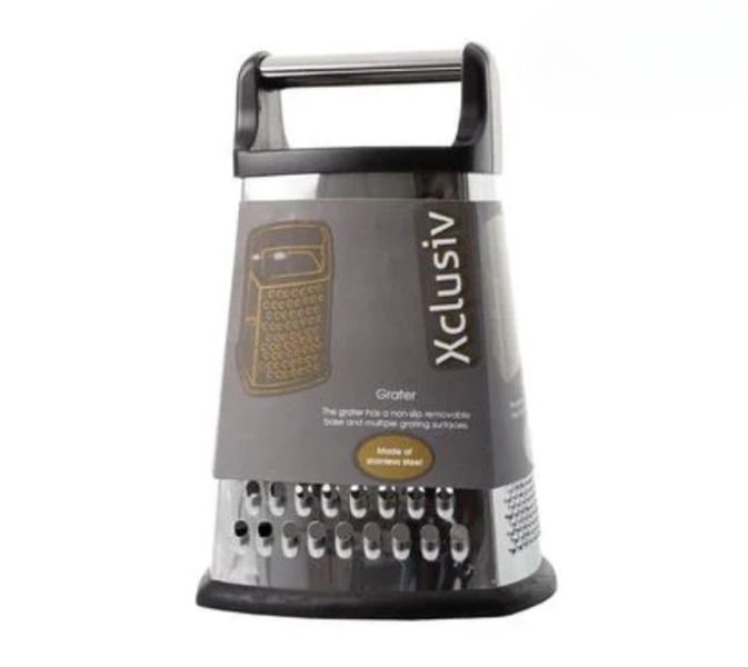 Heavy-Duty 4-Way Stainless Grater - Sleek Black Finish